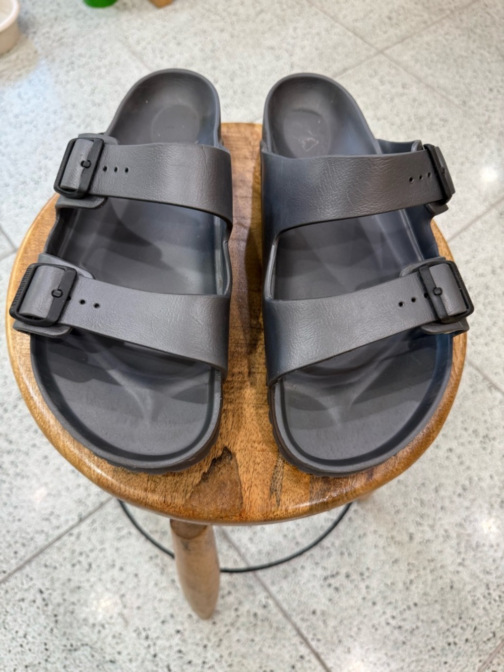 Birkenstock Men's Black Two-Strap EVA Slide Sandals